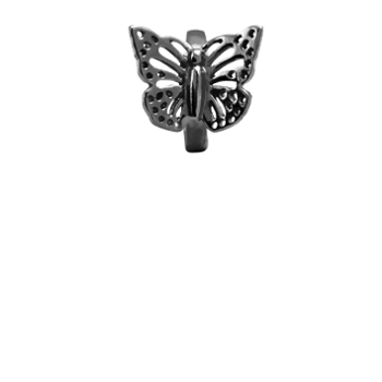Christina Collect Schmetterling Ring in schwarzem Silber